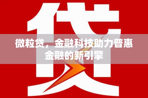 府谷微粒贷，金融科技助力普惠金融的新引擎