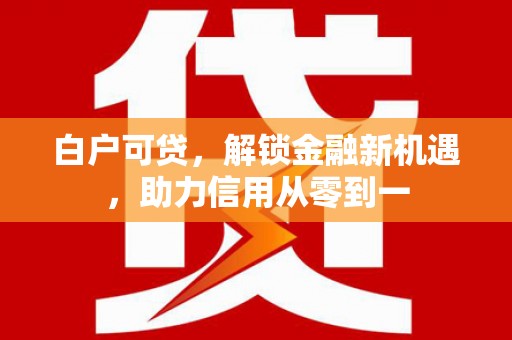 府谷白户可贷，解锁金融新机遇，助力信用从零到一