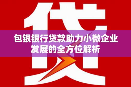 府谷包银银行贷款助力小微企业发展的全方位解析