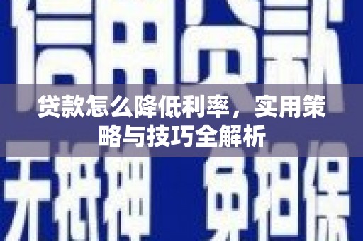 府谷贷款怎么降低利率，实用策略与技巧全解析