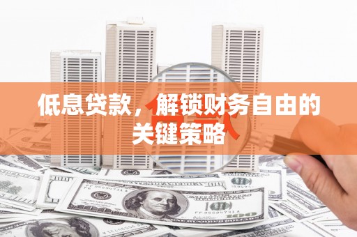 府谷低息贷款，解锁财务自由的关键策略