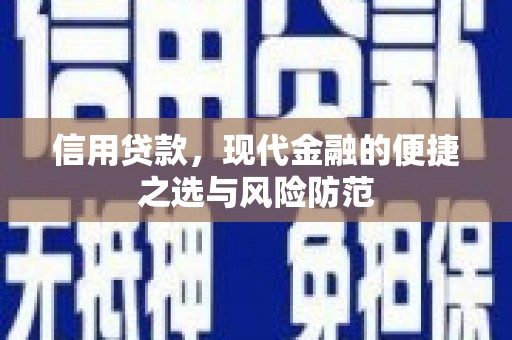 府谷信用贷款，现代金融的便捷之选与风险防范