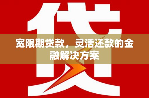 府谷宽限期贷款，灵活还款的金融解决方案