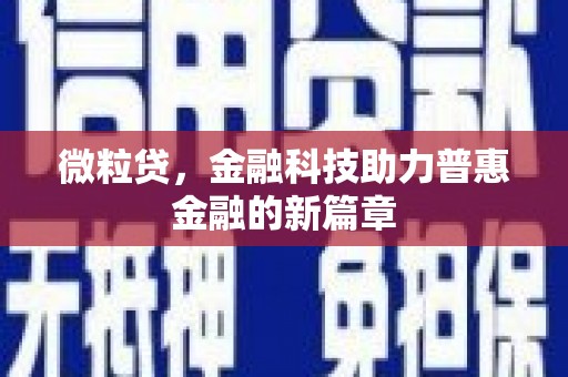 府谷微粒贷，金融科技助力普惠金融的新篇章