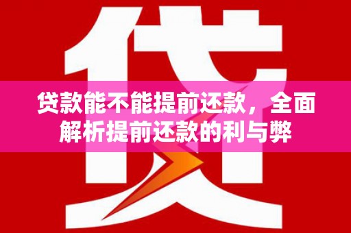 府谷贷款能不能提前还款，全面解析提前还款的利与弊